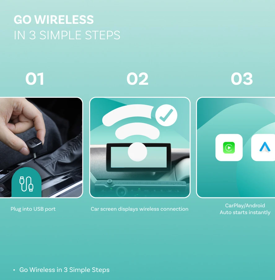 Wireless car adapter OTTOCAST CA525-T juodas