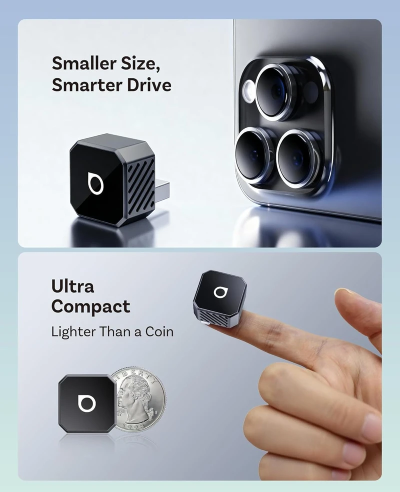 Wireless car adapter OTTOCAST Mini Cube T3 sidabrinis