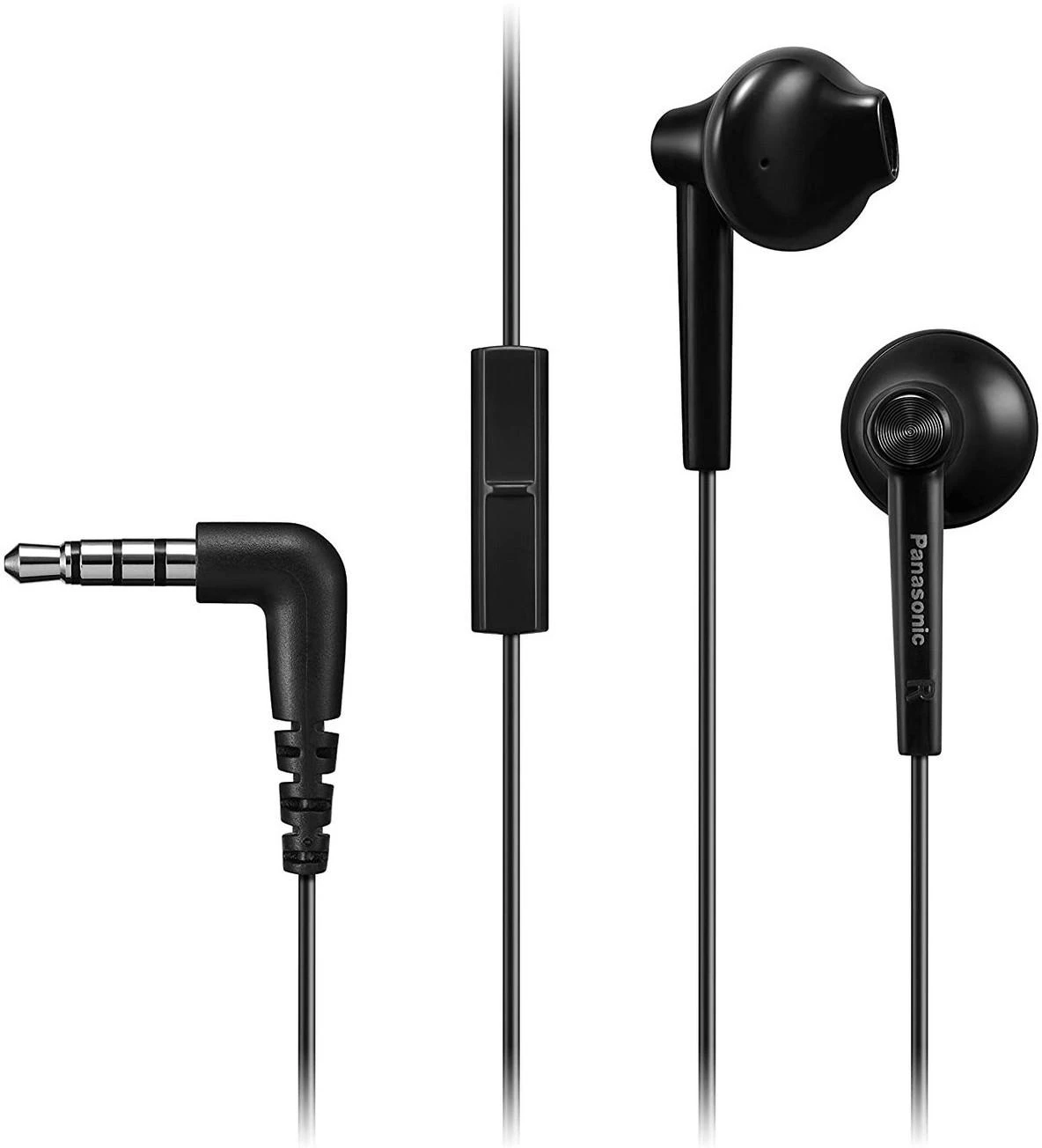 Į ausis įstatomos ausinės su mikrofonu Panasonic RP-TCM55E-K, Juodos