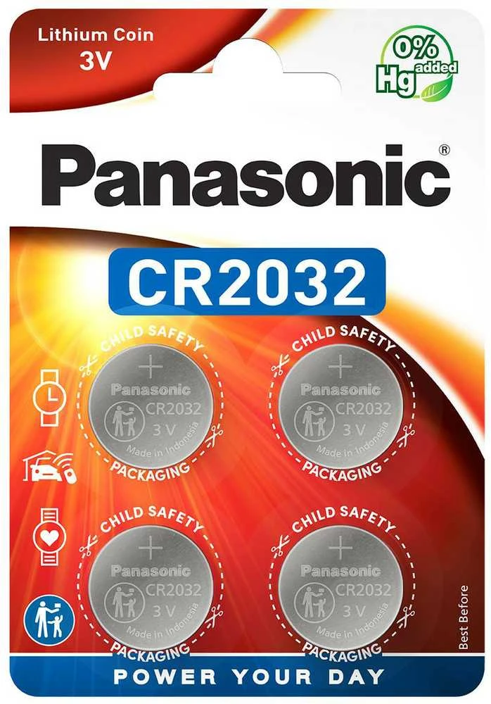Panasonic CR2032 3V baterijos pakuotė