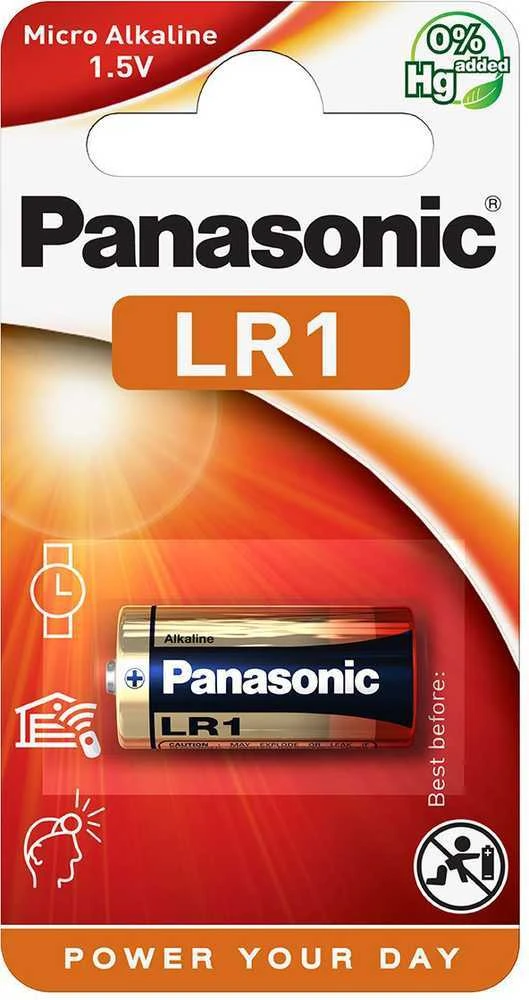 Baterija - Panasonic LR01 1.5V Alkalinė Baterija LR1 12mm x 30.2mm 13g