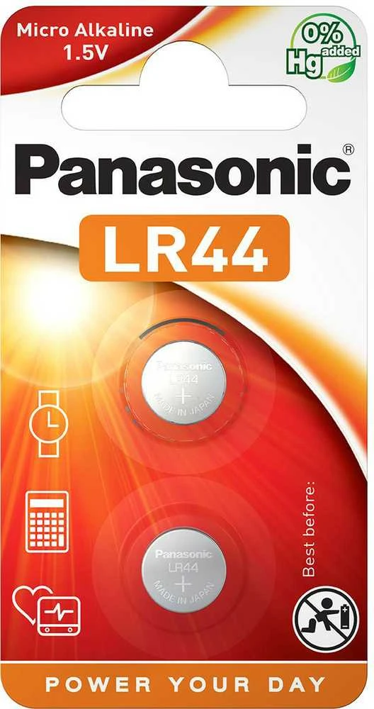 Panasonic LR44 baterijos dviejų vienetų pakuotė