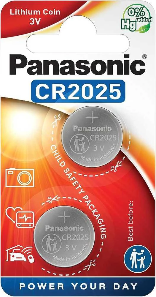 1x2 Panasonic CR 2025 Lithium Power