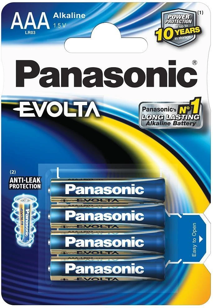 Panasonic Evolta AAA LR03 Baterijos Alkaline Elementai 4vnt