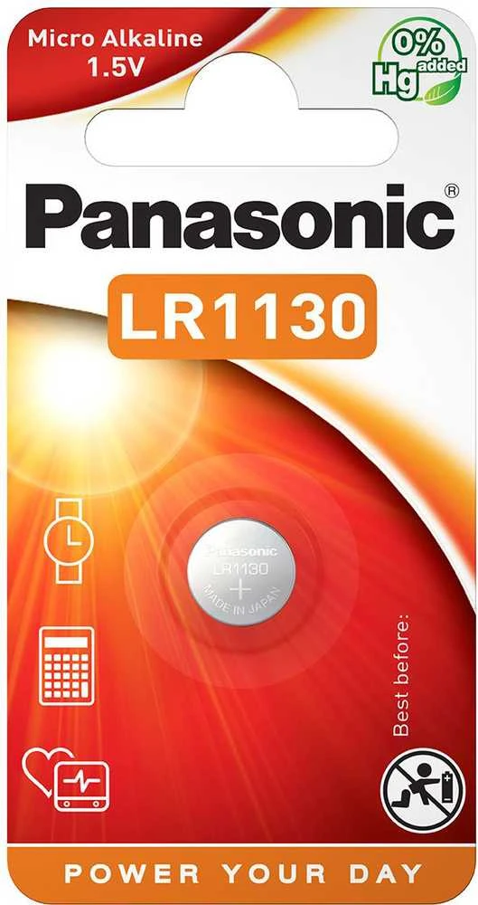 Panasonic LR1130 tabletės tipo baterija pakuotėje