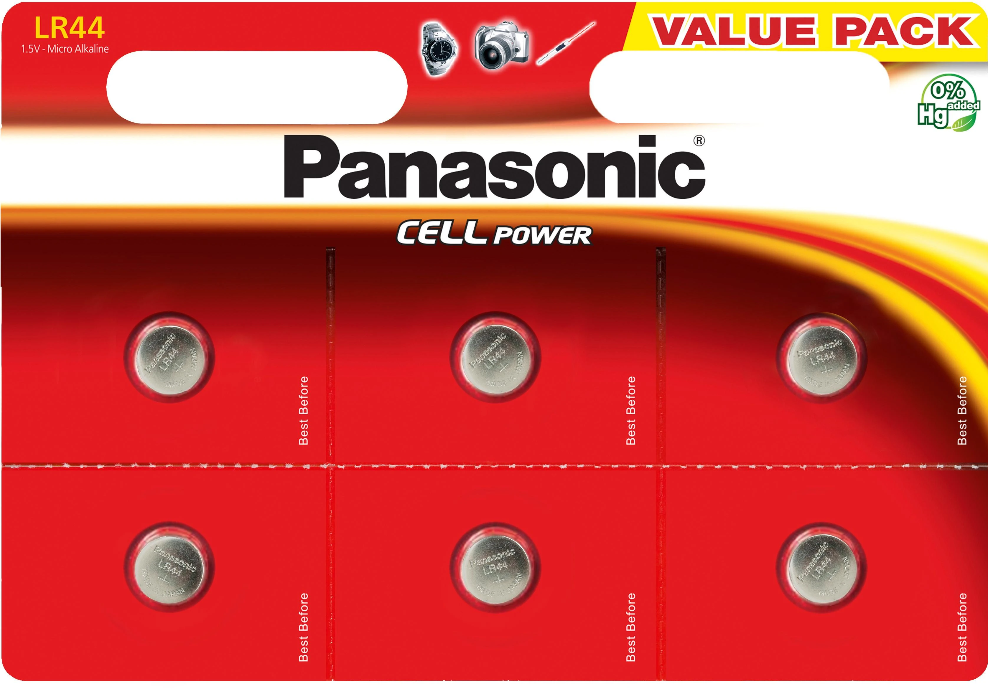 Panasonic Cell Power LR44 Baterija 1 vnt.