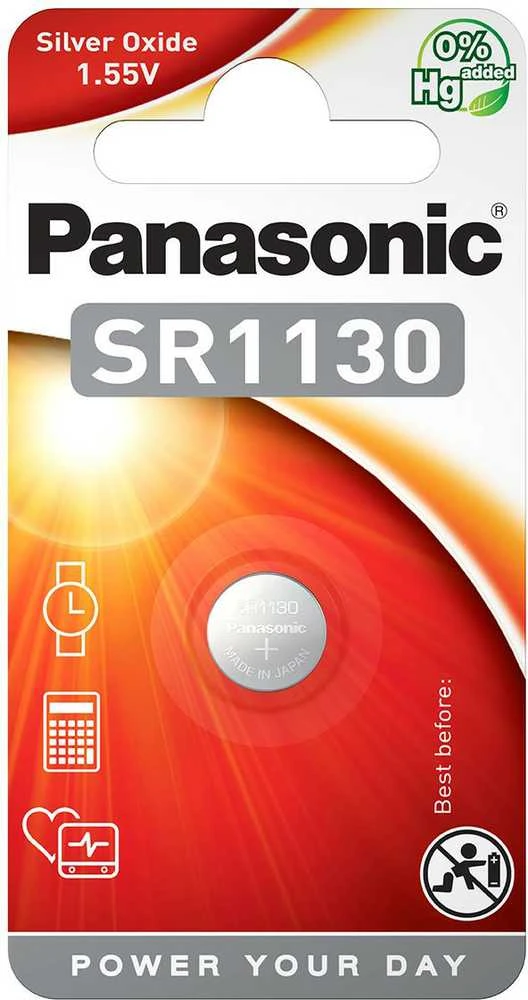 Panasonic SR1130 sidabro oksido baterija pakuotėje
