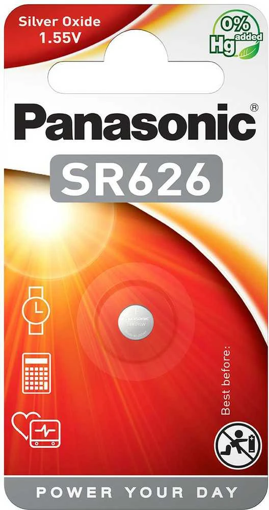 Panasonic SR626SW elementas raudonoje pakuotėje