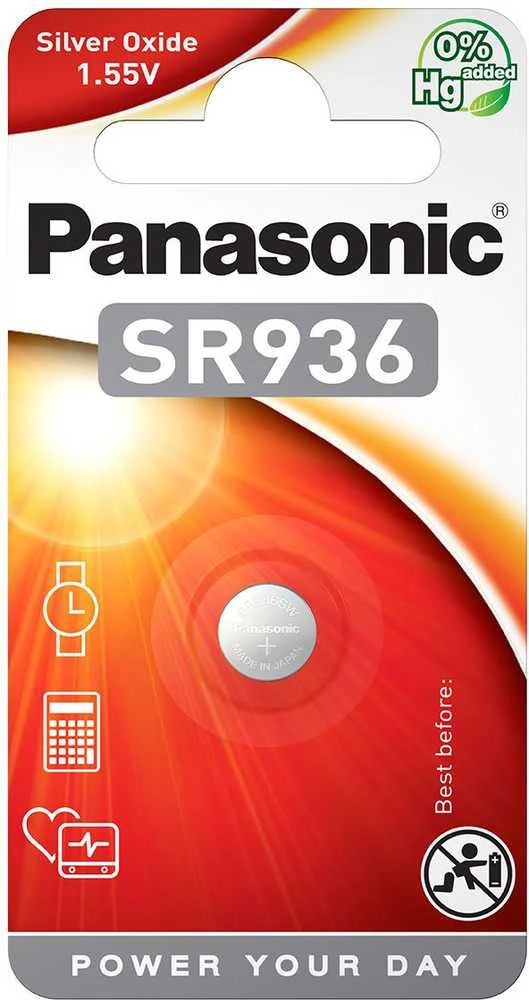 Panasonic SR936 diskinė baterija pakuotėje