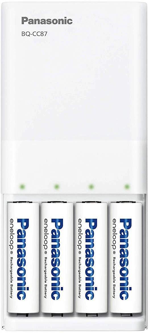 Panasonic BQ-CC87 įkroviklis su keturiais įkraunamais elementais