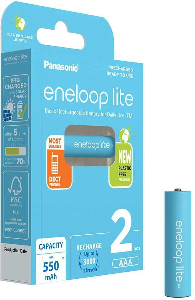 Panasonic eneloop įkraunama baterija Lite AAA 550 2BP