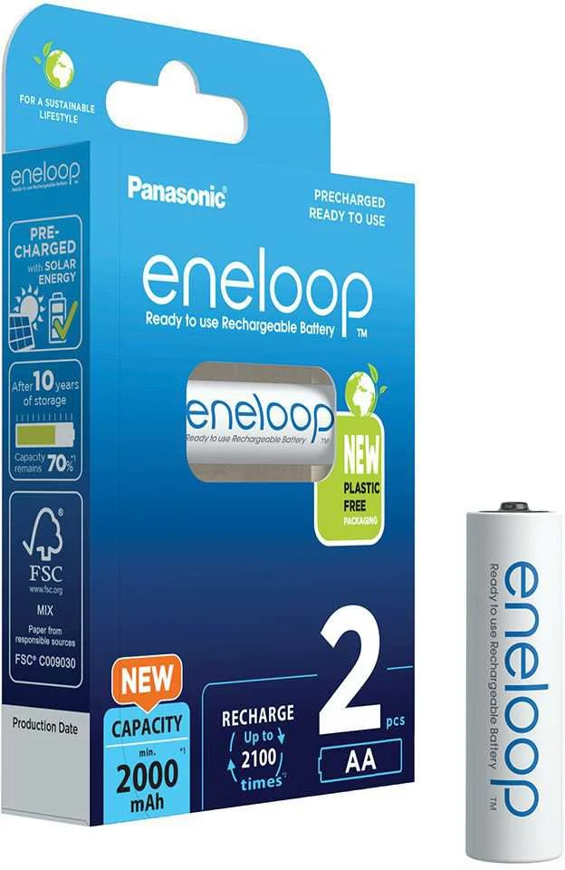 Panasonic Batteries Panasonic eneloop įkraunama baterija AA 2000 2BP