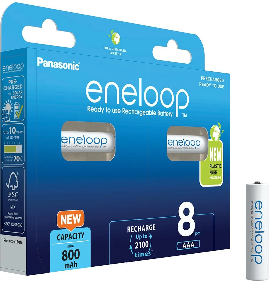 Panasonic Batteries Panasonic eneloop įkraunama baterija AAA 800 8BP