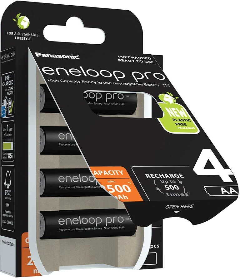 Panasonic Eneloop Pro R6 AA 2500mAh baterija 4vnt
