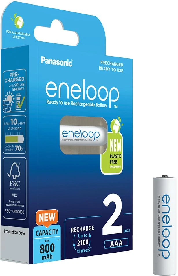 Panasonic Batteries Panasonic eneloop įkraunama baterija AAA 800 2BP