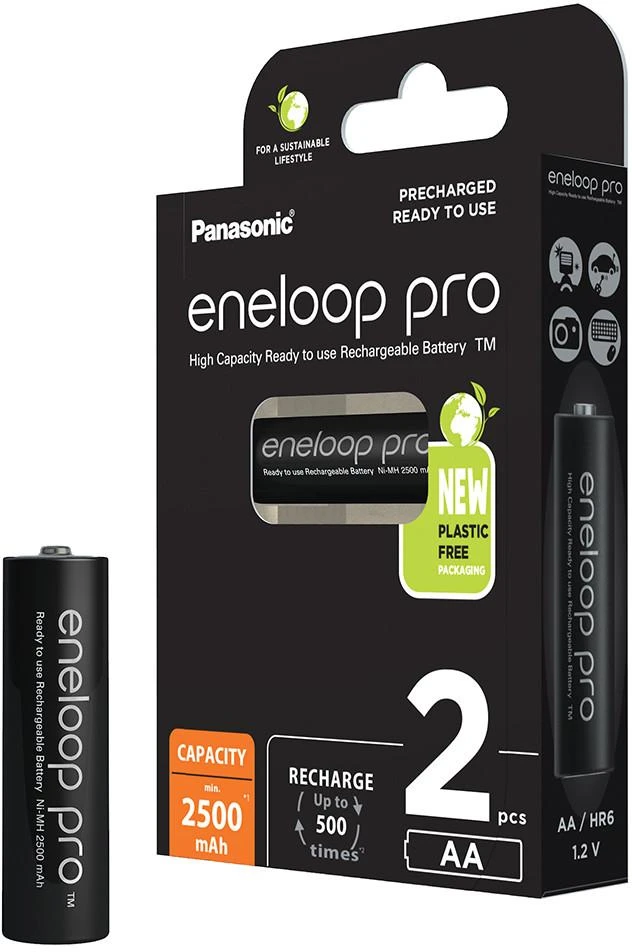 Akumuliatoriai Panasonic Eneloop Pro AA pakuotėje