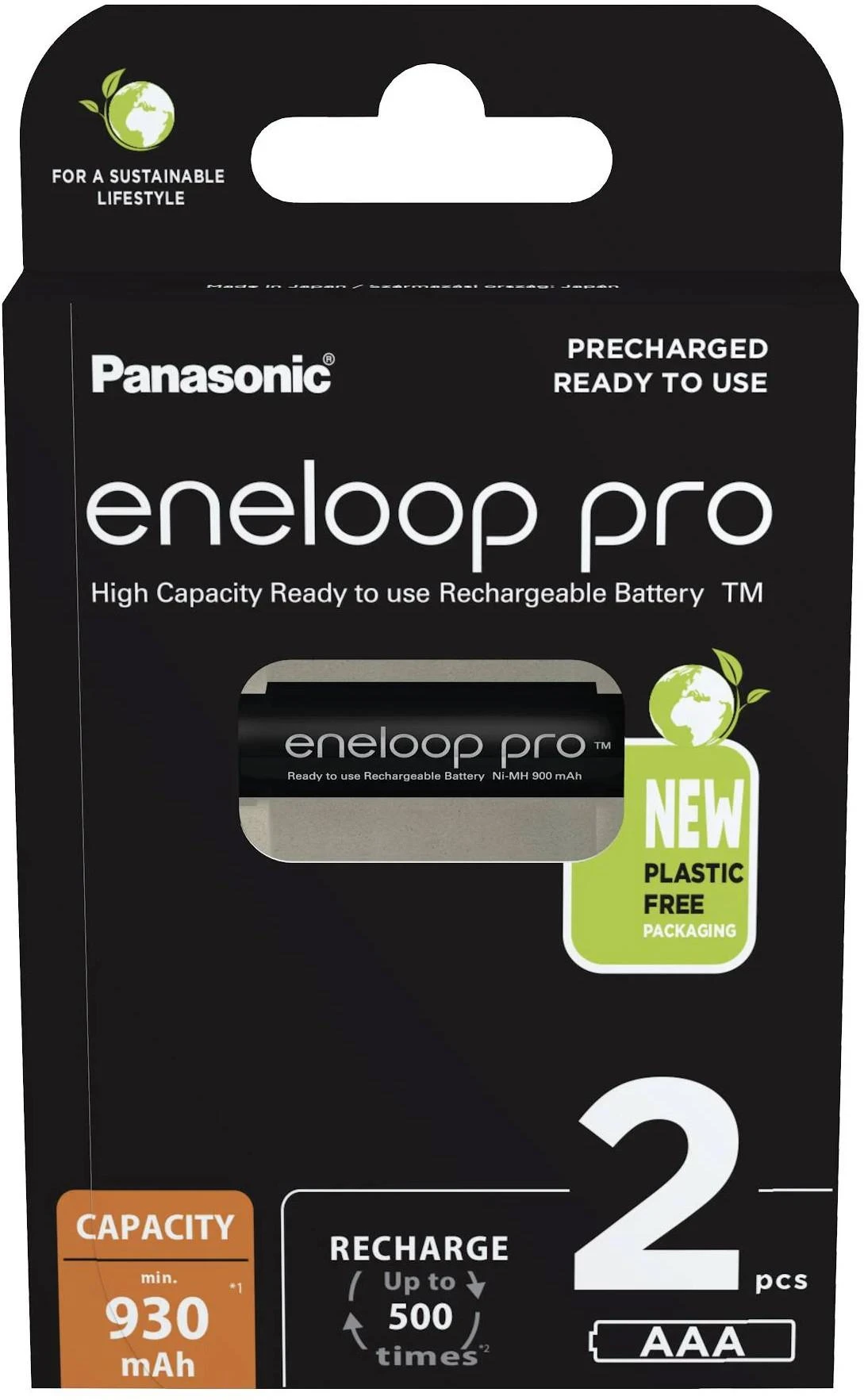 Panasonic Eneloop Pro AAA baterijų pakuotė