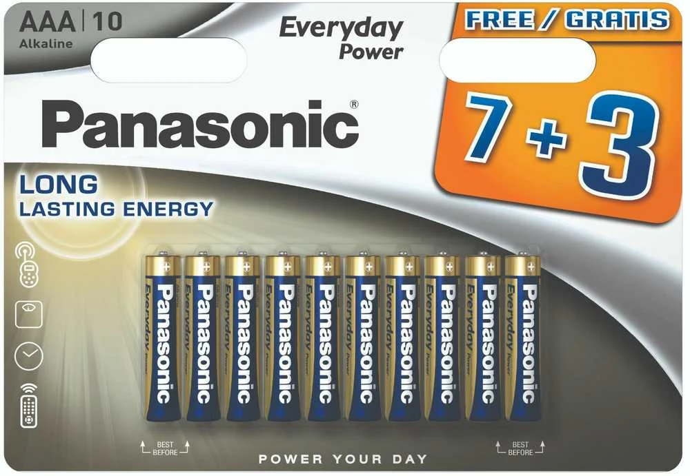 Panasonic AAA baterijos 7+3 pakuotė