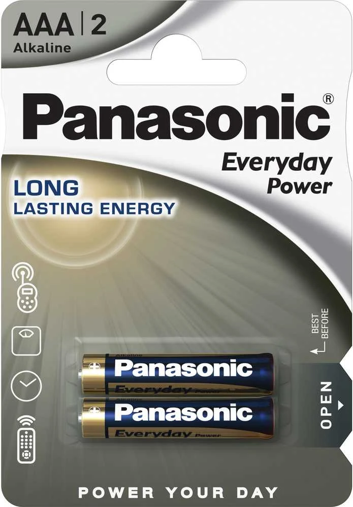 Panasonic AAA šarminės baterijos pakuotėje
