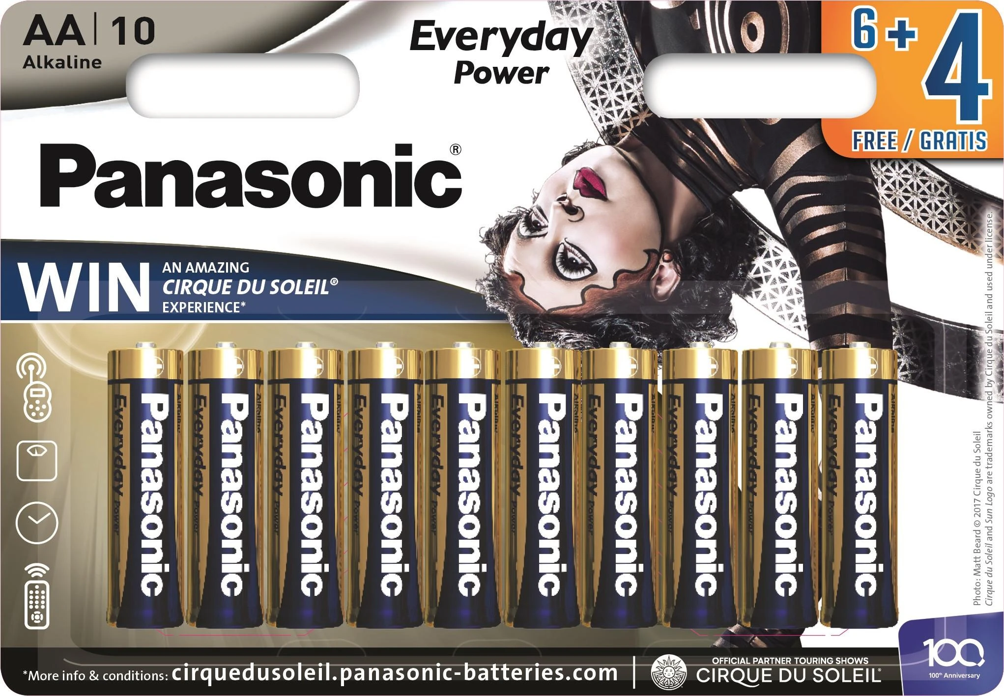 Panasonic AA baterijų pakuotė 10 vienetų Cirque du Soleil