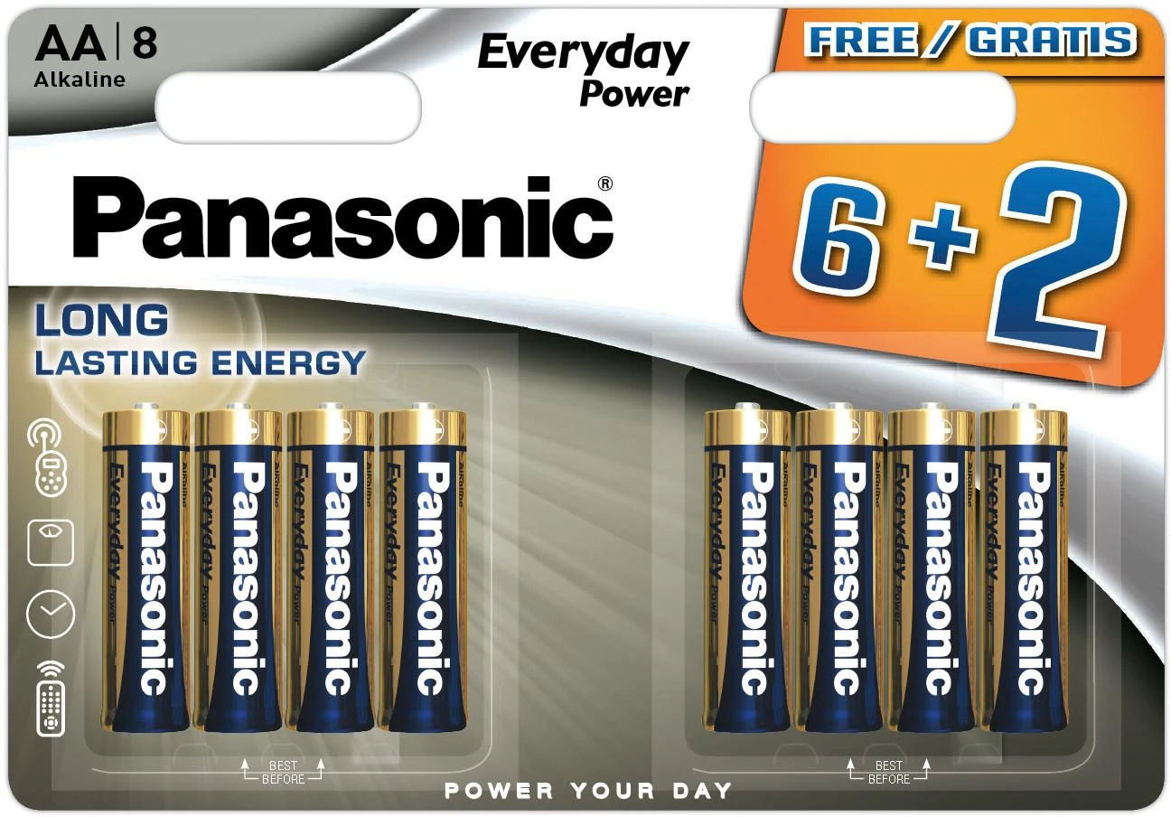 Panasonic Batteries Panasonic baterijos „Panasonic Everyday Power“ baterija LR6EPS/8B (6+2)