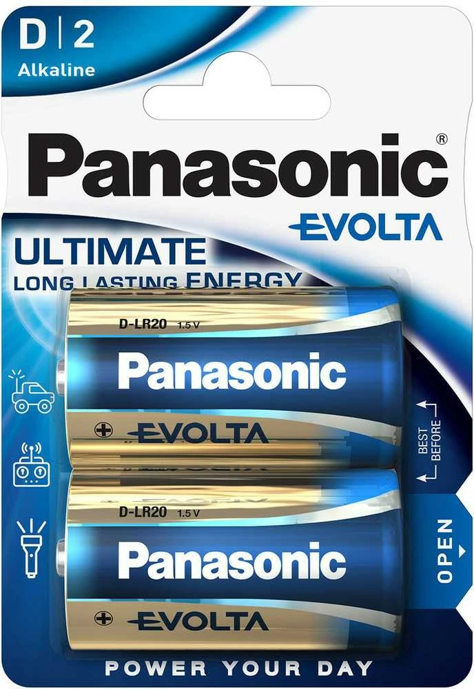 PANASONIC EVOLTA LR20EGE/2BP Elementai