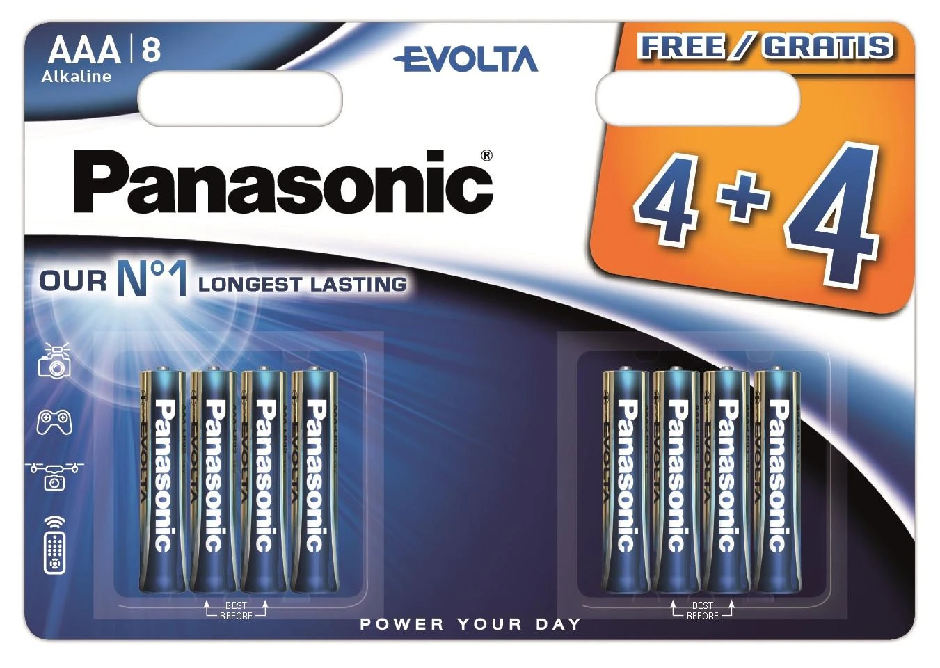 Panasonic Batteries Panasonic Evolta baterija LR03EGE/8B (4+4vnt.)