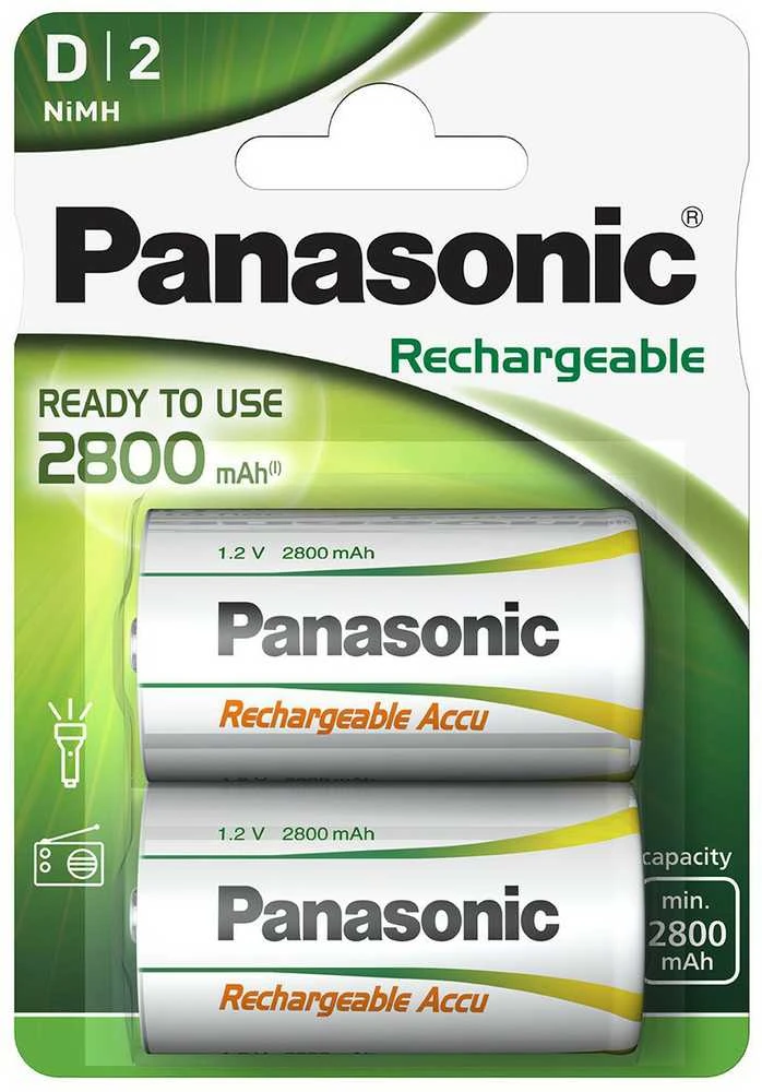 Panasonic D 2800mAh įkraunamos baterijos pakuotė