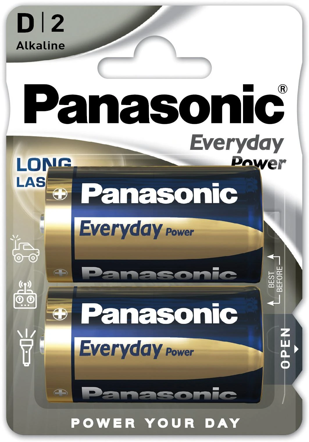 Panasonic D tipo baterijos pakuotė