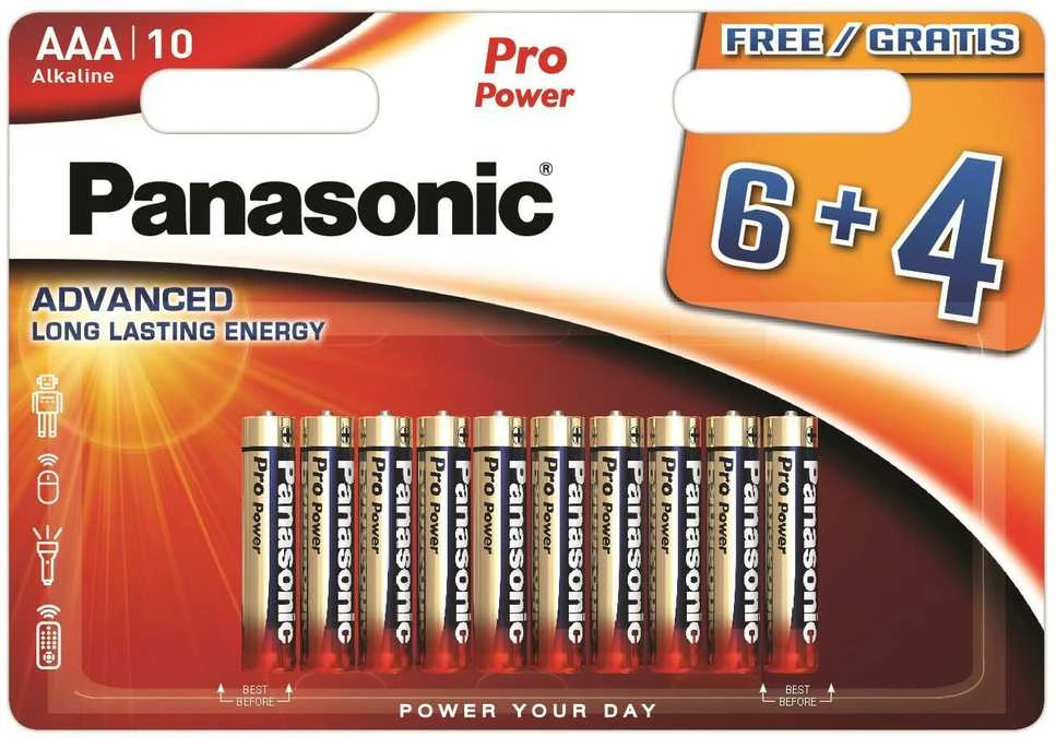 Panasonic Batteries „Panasonic Pro Power“ baterija LR03PPG/10B (6+4 vnt.)