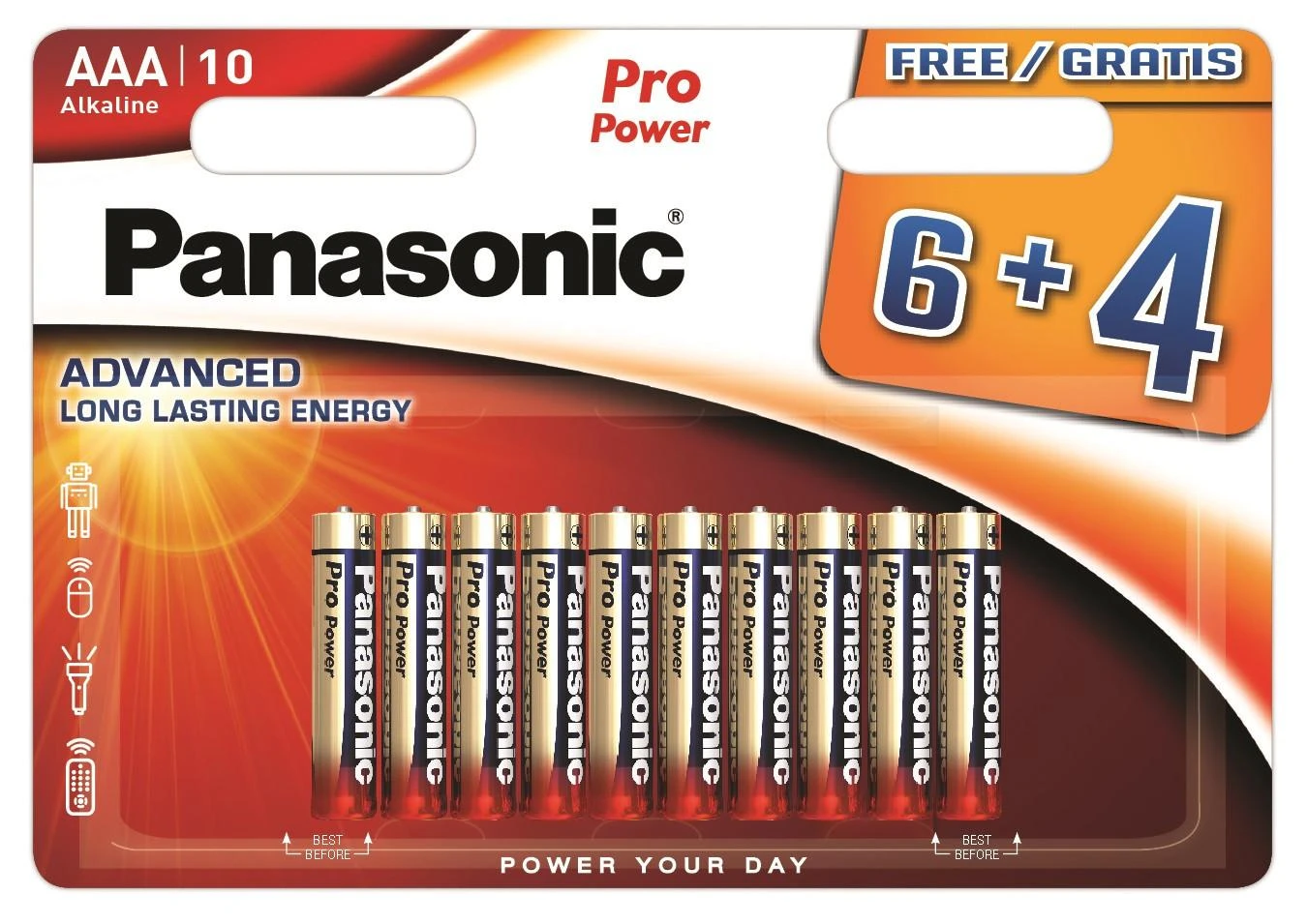 Panasonic Batteries „Panasonic Pro Power“ baterija LR03PPG/10B (6+4 vnt.)