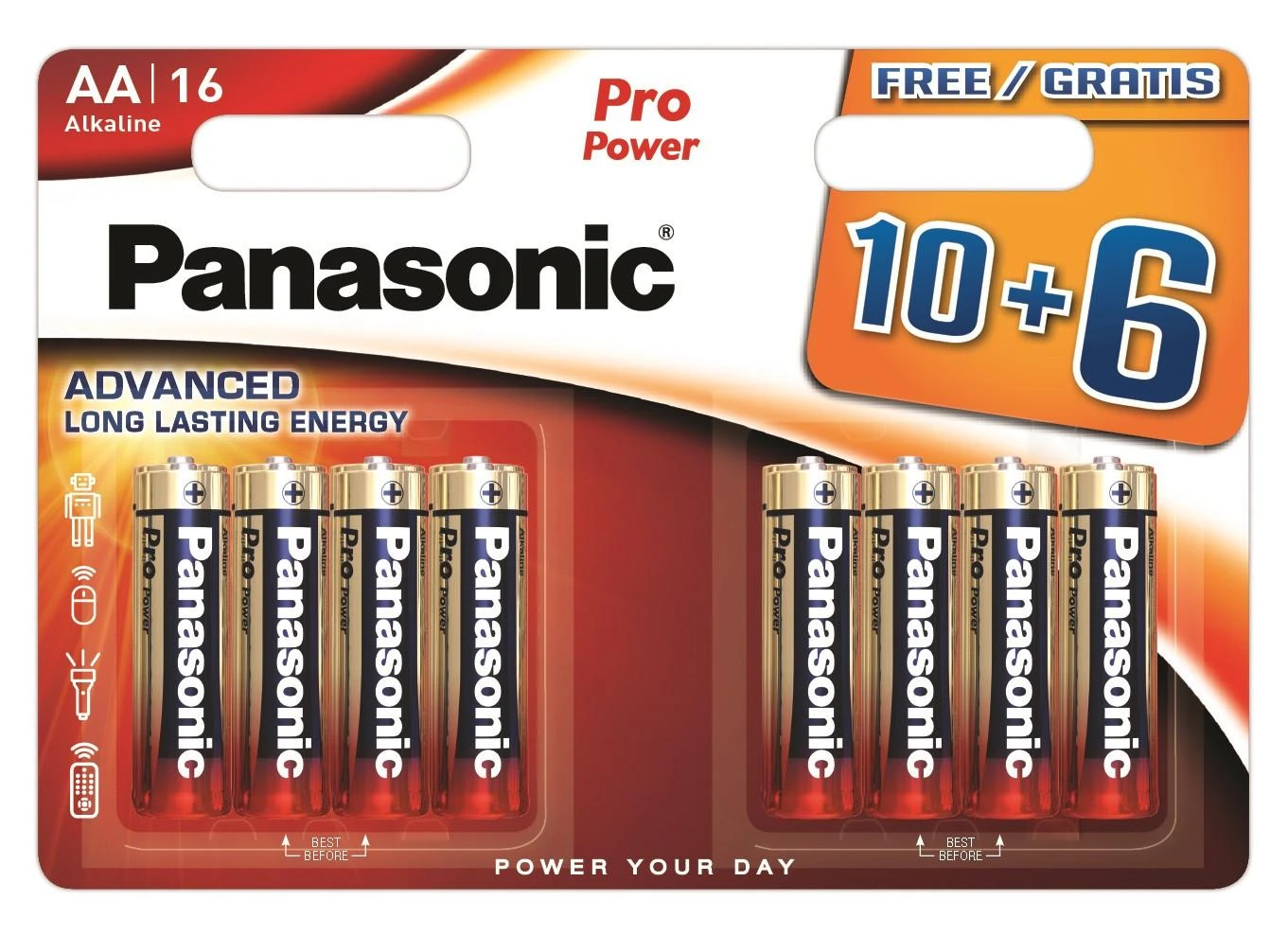 Panasonic Batteries Panasonic Pro Power baterija LR6PPG/16B 10+6vnt