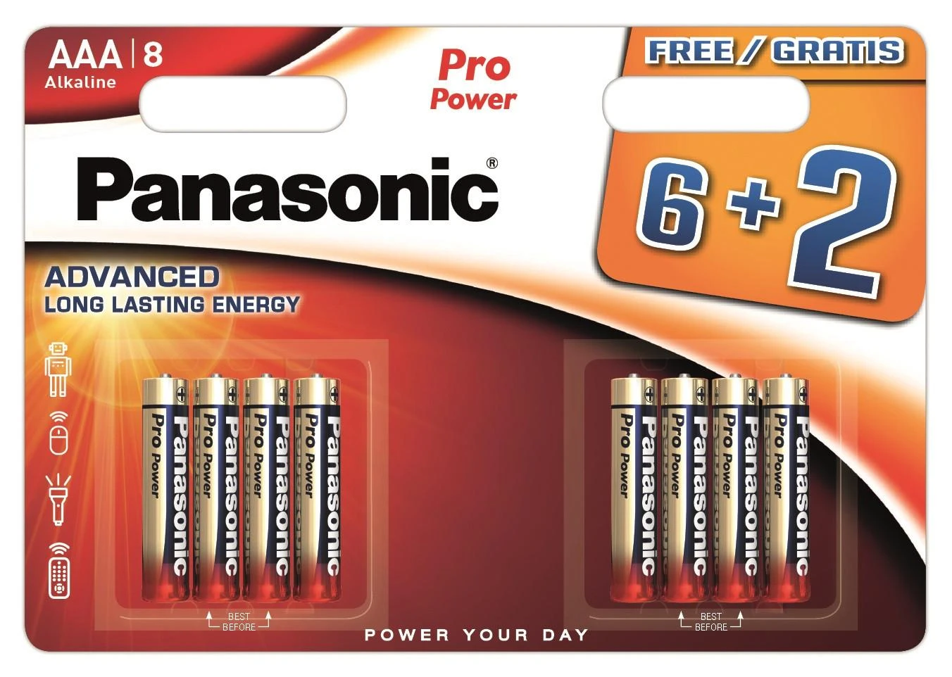 Panasonic Batteries „Panasonic Pro Power“ akumuliatorius LR03PPG/8B (6+2)
