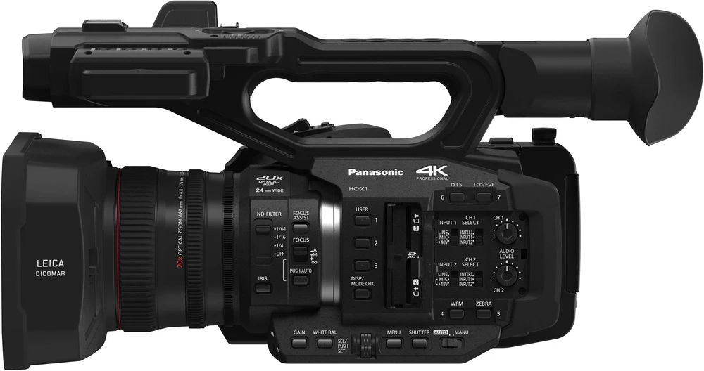 Vaizdo kamera Panasonic HC-X1E (MOS, 9,46 MP, 20x, 10x, 8,8 - 176 mm, 25,4 - 508 mm)