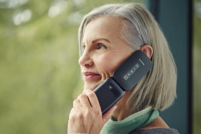 Panasonic 4G mobilusis telefonas, mėlynos spalvos (KX-TU550EXC)