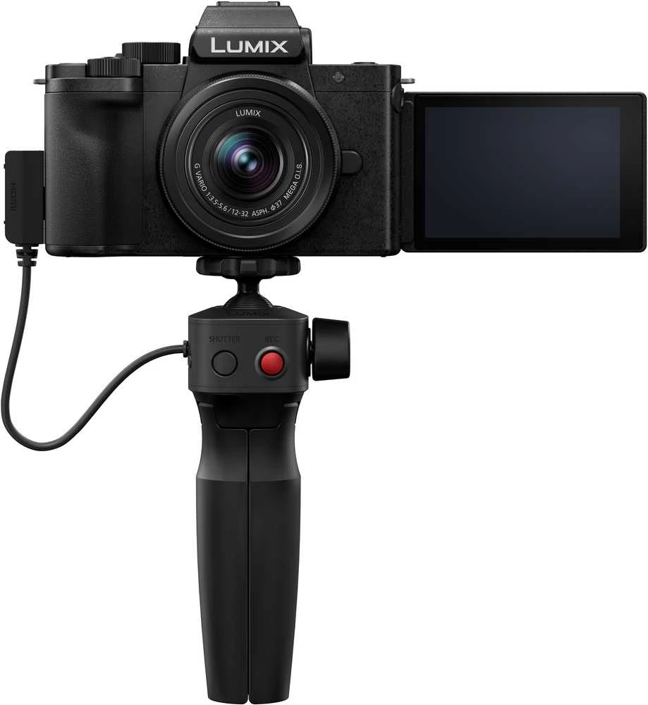 Panasonic „Lumix DC-G100DV“ fotoaparatas + H-FS 12-32 f/3.5-5.6 + DMW-SHGR2 trikojis (DC-G100DVEGK)