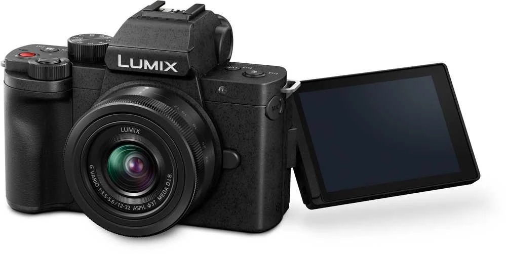 Panasonic „Lumix DC-G100DV“ fotoaparatas + H-FS 12-32 f/3.5-5.6 + DMW-SHGR2 trikojis (DC-G100DVEGK)