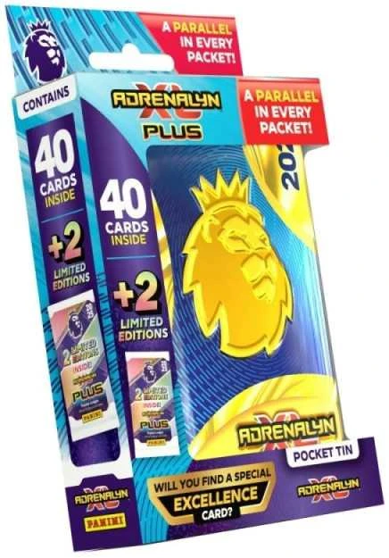„Panini“ futbolo kortelės „Adrenalyn XL Plus Premier League 2025“ mini skardinė