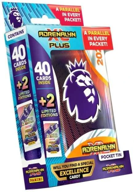 „Panini“ futbolo kortelės „Adrenalyn XL Plus Premier League 2025“ mini skardinė
