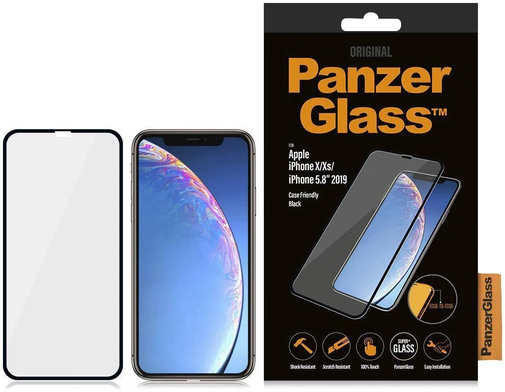 Panzer Glass Ekrano apsauginė plėvelė PREMIUM TEMPERED stiklas 3D pilnas dangtelis skirtas iPhone 11 Pro Casefriendly (Juodas)