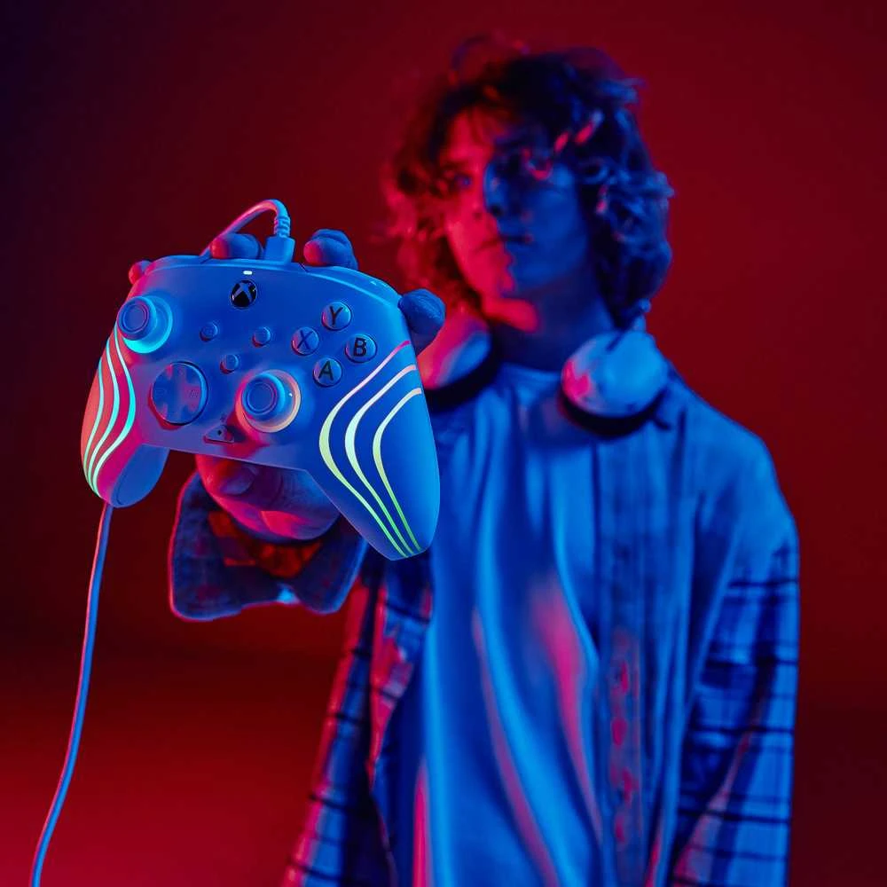 PDP XBOX Series X/S ir PC baltas laidinis valdiklis (Afterglow Wave)