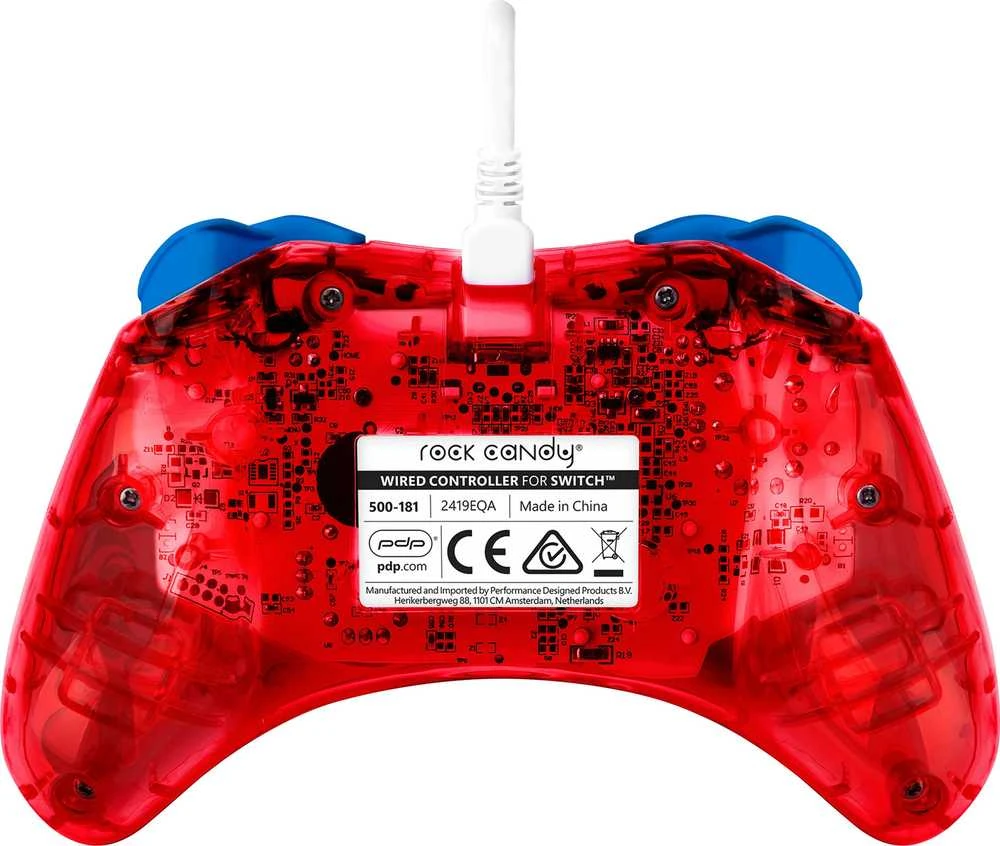 PDP Rock Candy Laidinis valdiklis skirtas Nintendo Switch - Mario | Raudona