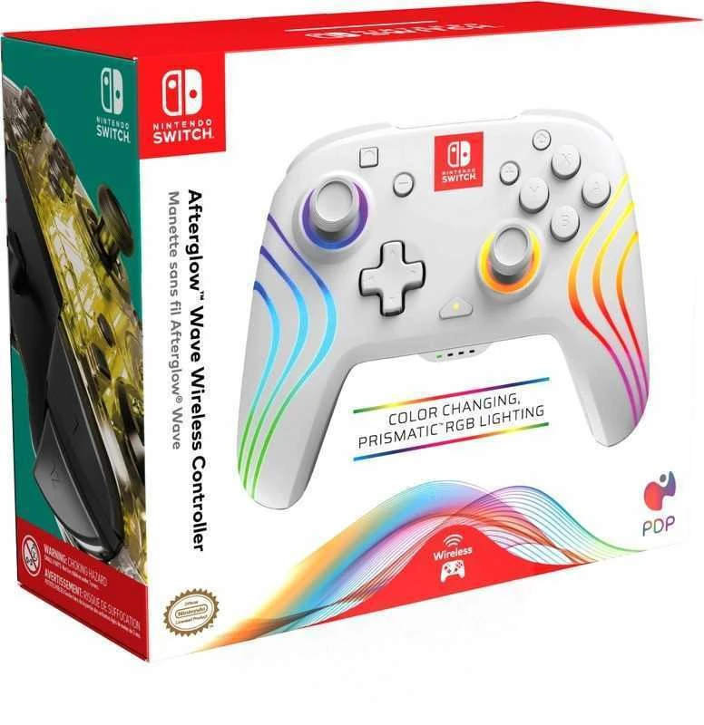 PDP belaidis valdiklis „Afterglow Wave Nintendo Switch“, baltas