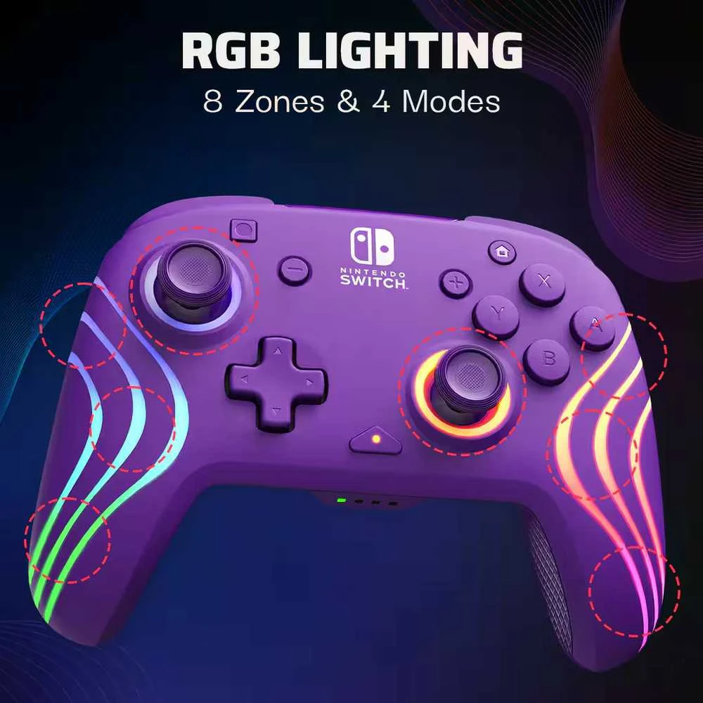 PDP Afterglow Wave belaidis valdiklis, skirtas Nintendo Switch, Violetinė