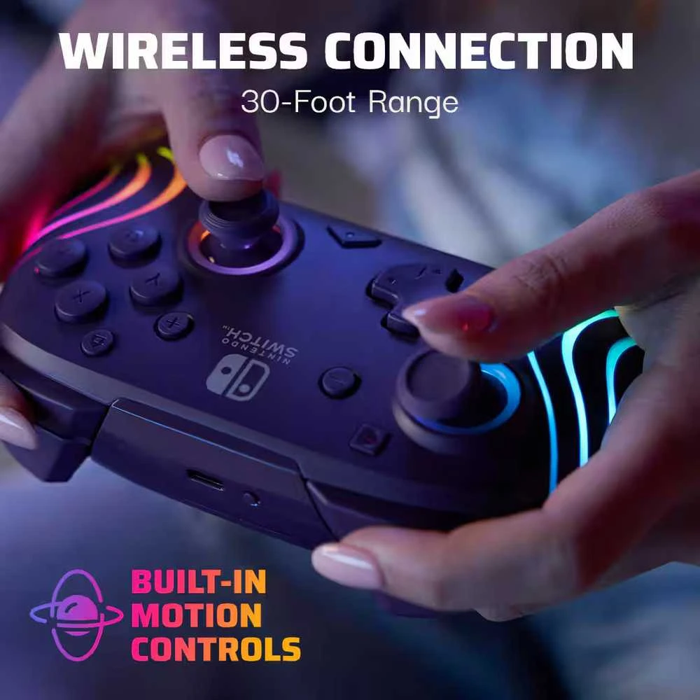 PDP Afterglow Wave belaidis valdiklis, skirtas Nintendo Switch, Violetinė
