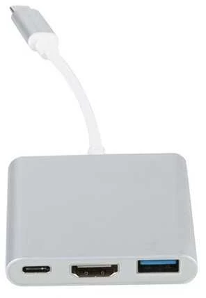 Platinet USB šakotuvas PLATINET medijos šakotuvas USB-C 3.2 GEN1 5GB/S 3IN1 HDMI 4K USB-A 3.2 USB-C PD 100W aliuminio [46241]