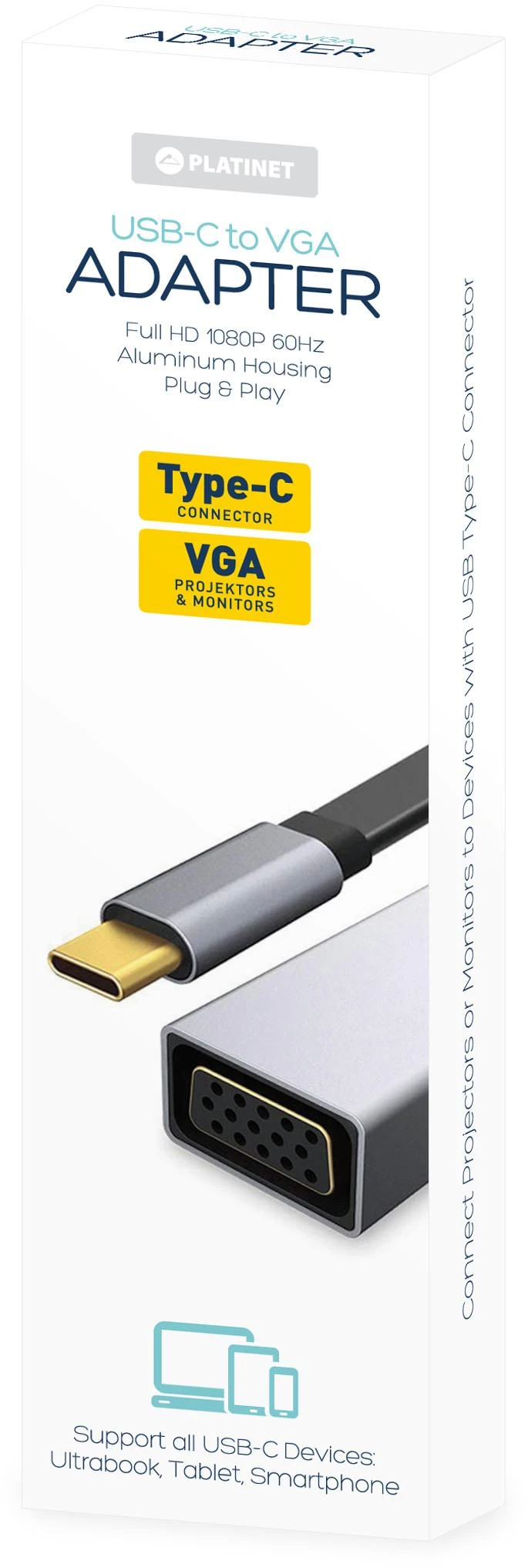 Platinet USB-C į VGA adapterio pakuotė