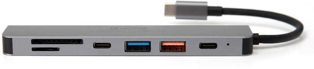 Platinet 7in1 USB-C šakotuvas (PMH9997B) (1xHDMI 4K; 1xUSB-C; 2xUSB 3.2; SD MicroSD)