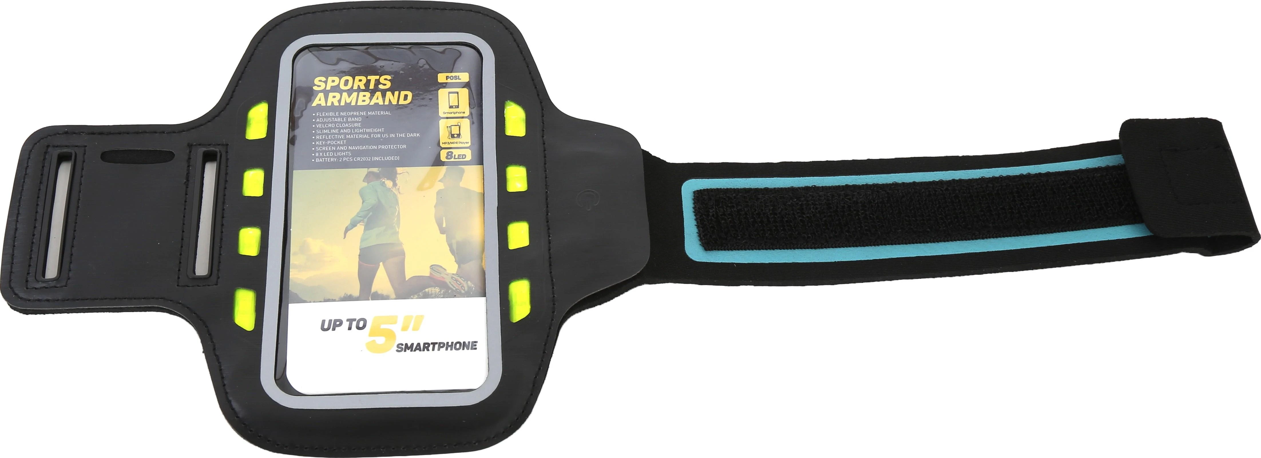 Dėklas Platinetinė rankovė Sport LED, juoda (43705)