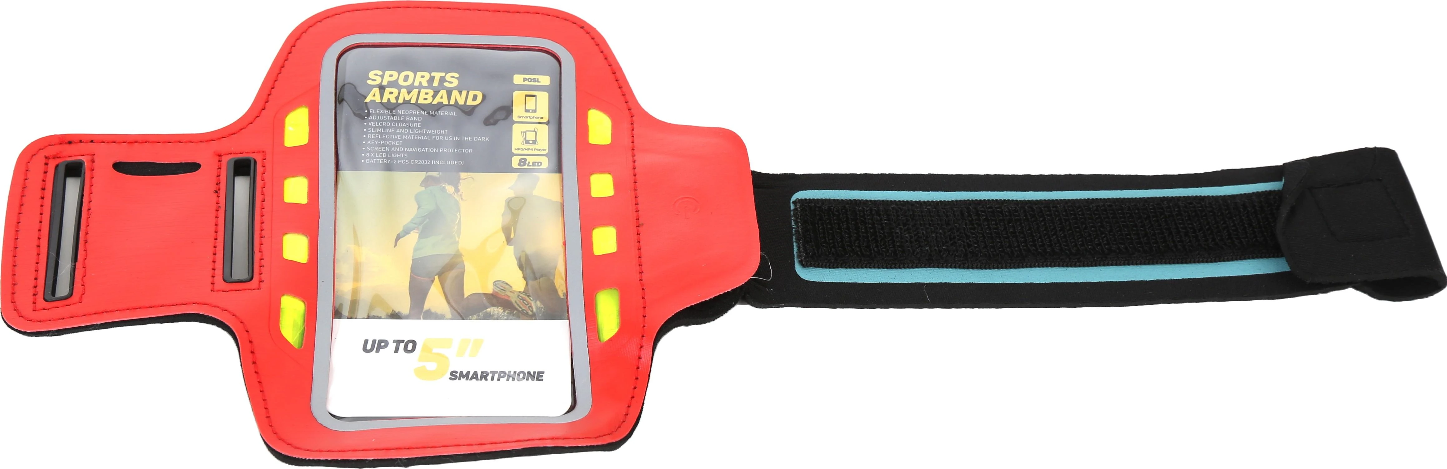 Dėklas Platinetinė rankovė Sport LED, raudona (43708)